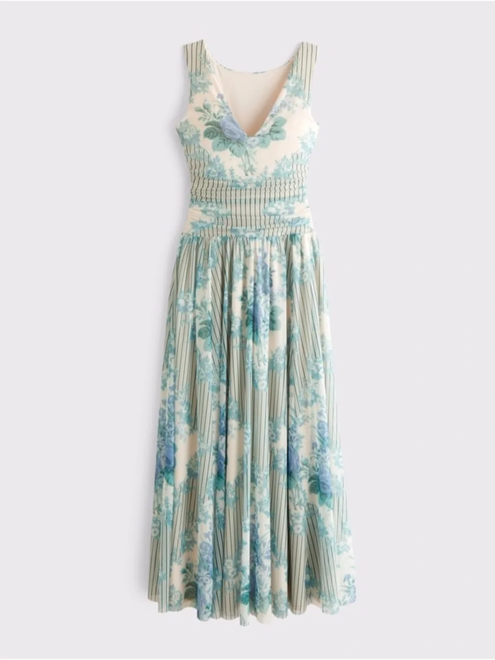 Abercrombie & Fitch Floral Maxi Dress M Coquette Cottagecore Knit Sleeveless